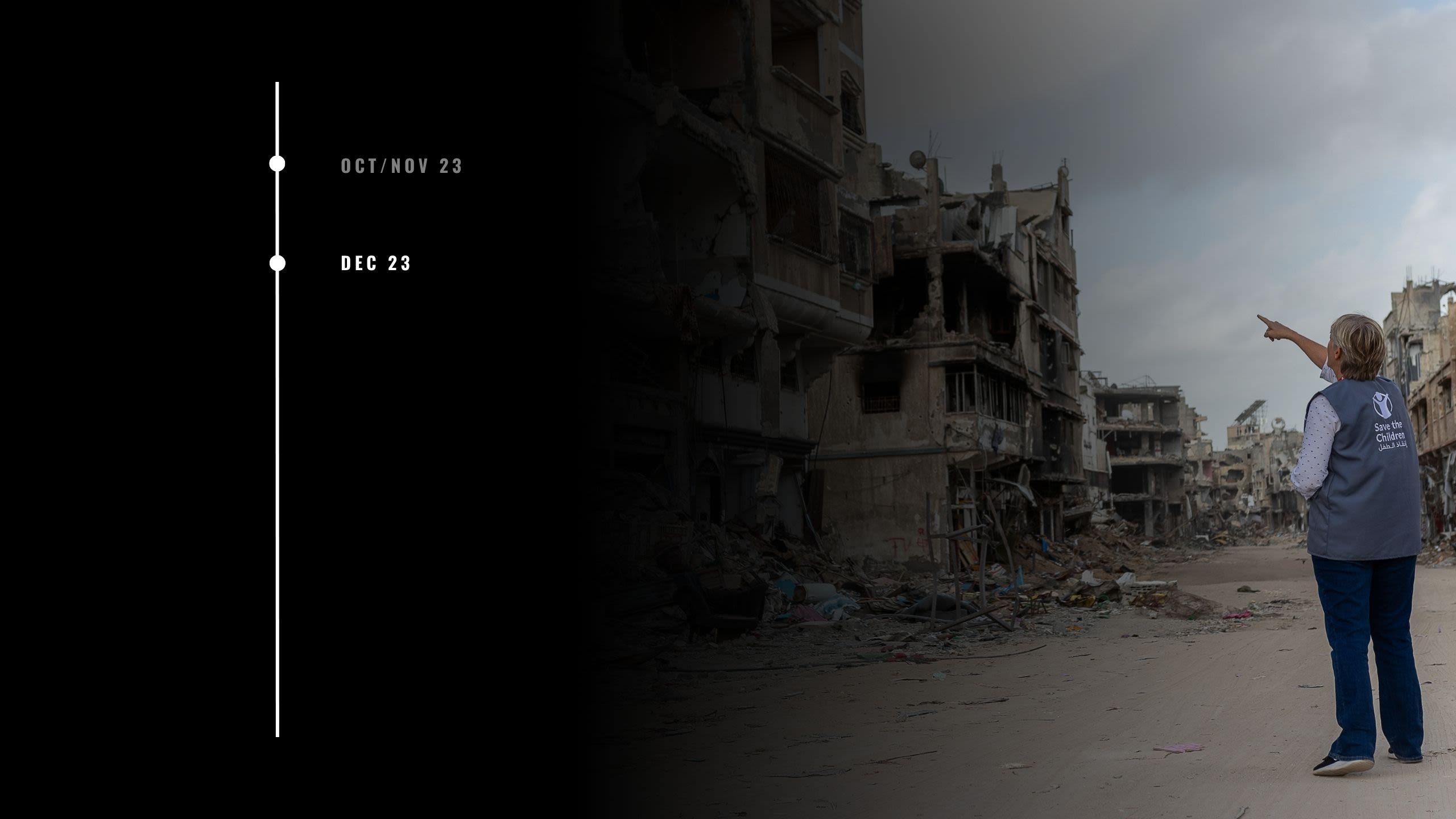 Karyn Beattie, Gaza Team Leader, assesses the destruction in Khan Younis