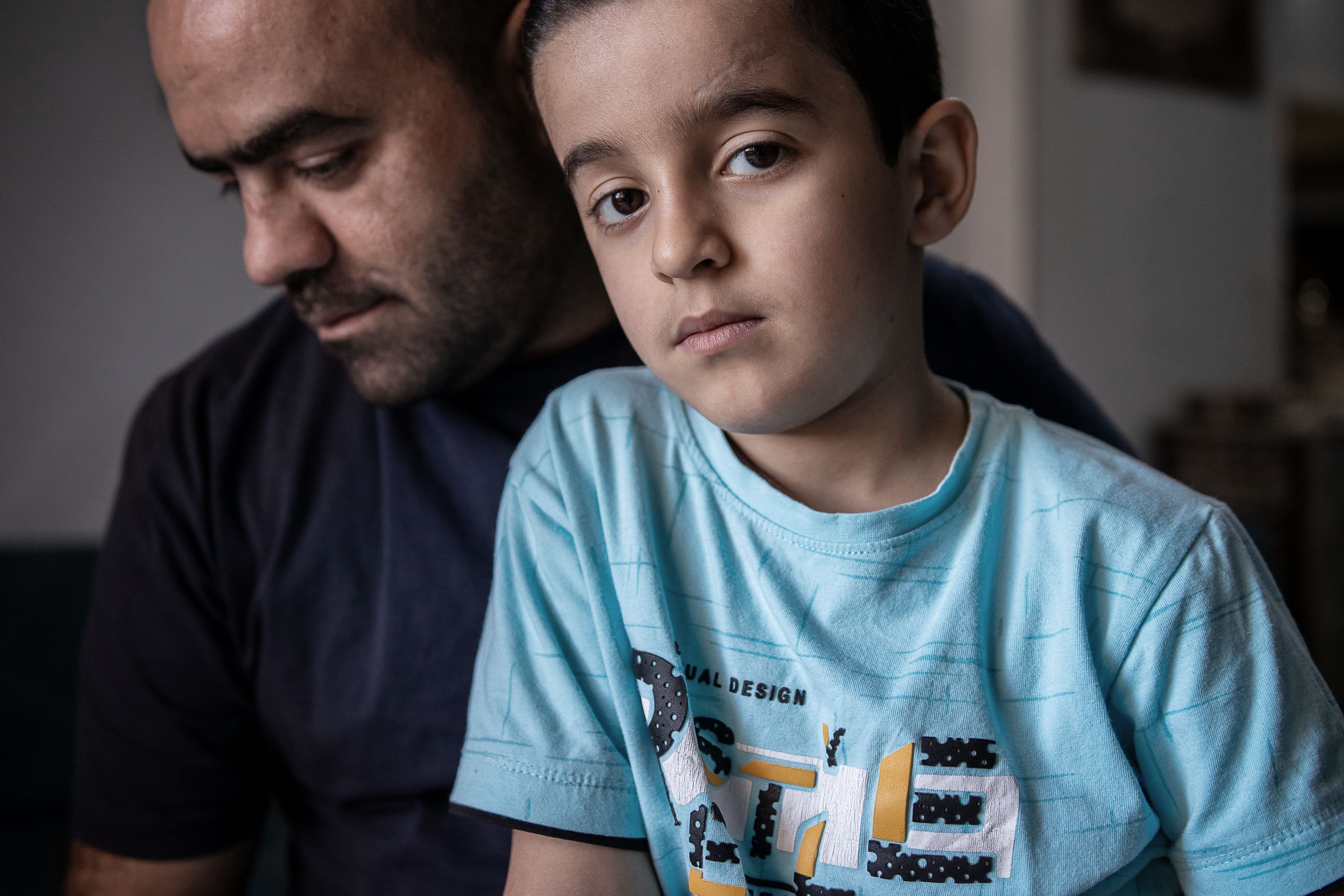 Rami* (7) and his father Jamal* (35) both suffered blast injuries in Gaza